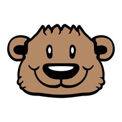 Bear Happy Smile Cute Teddy Friendly Comic Grizzly