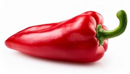 fresh whole red pepper isolated on white background