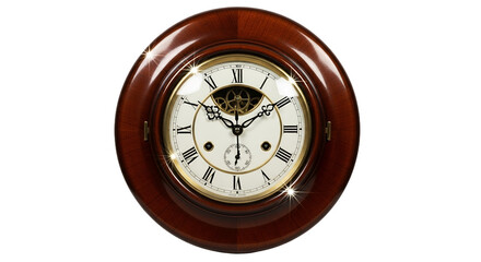 Vintage Wooden Wall Clock with Roman Numerals and Exposed Gears