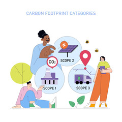 Illustration of Carbon Footprint Scope Categories
