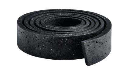 Concrete expansion joint filler, black foam strip, flexible, isolated on Transparent background