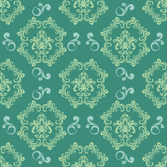 seamless damask pattern green tone . Vintage paisley elements.Traditional Turkish motifs.Design for fabric and wallpaper,textiles,any packaging.