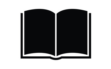 Simple bold opened book icon illustration