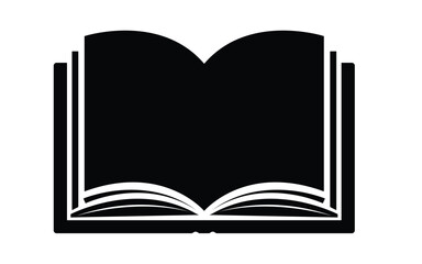 Open book silhouette reading and learning concept