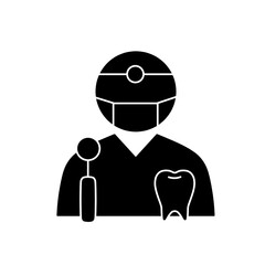 Dentist Silhouette Icon - Hand-Drawn Medical Illustration

