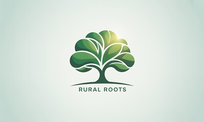 Abstract stylized tree logo for Rural Roots