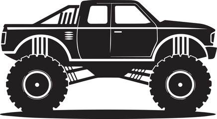 monster truck silhouette vector illustration for offroad enthusiasts ai eps jpeg png commercial design asset © AIcon Star