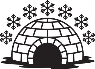 arctic polar igloo vector art with frost snowflakes perfect for seasonal greeting cards ai eps jpeg png