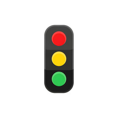 Traffic Light Signal with Red Yellow Green Lights in Vertical Orientation