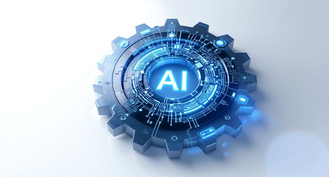 Futuristic AI Gear: Conceptual Illustration of Artificial Intelligence Technology