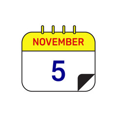 5 november calendar icon vector illustration design