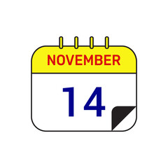 14 november calendar icon vector illustration design
