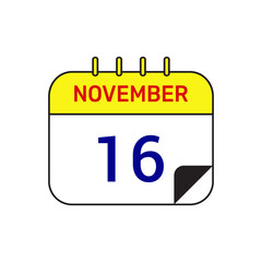 16 november calendar icon vector illustration design