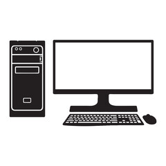 Fototapeta premium personal computer silhouette image with transparent background