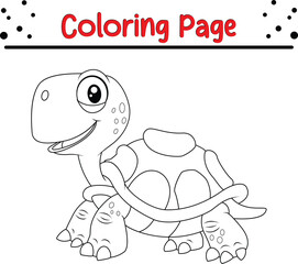  Turtle Coloring Page for kids. Sea animal coloring book page