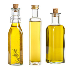 Premium Olive Oil Bottles Glass Packaging Culinary Uses Healthy Fats Mediterranean Diet Cooking Ingredient Isolated On Transparent Background
