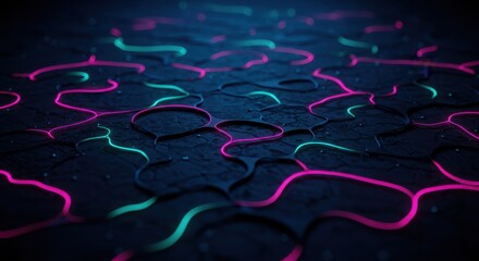 Abstract geometric pattern, interconnected lines, glowing accents, dark sophisticated tones, futuristic.