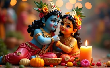 Lord Krishna birthday. Shri Krishna Janmashtami Radha Krishan Palki Dahi Handi. High quality