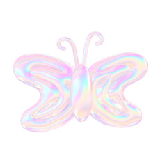 3D Cute Butterfly, Glossy Hologram Effect