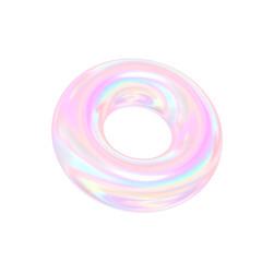 3D Hologram Spiral Ring, Futuristic Abstract Shape