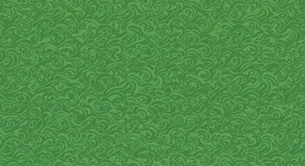 Seamless Green Intricate Ornate Swirl Pattern Background
