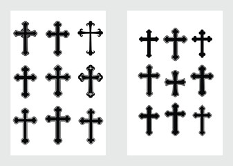 Vintage Religious Crosses Collection with Traditional Faith Icons

