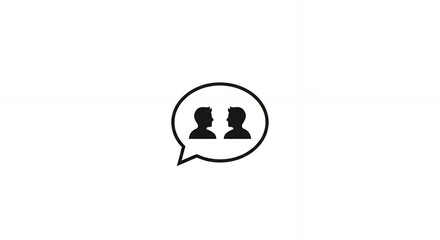 Fototapeta premium Two Profile Icons in a Speech Bubble