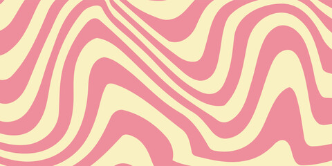 Pastel hand-drawn psychedelic groovy background. Colorful abstract optical illusion with a trippy, distorted effect and light diffraction. eps10