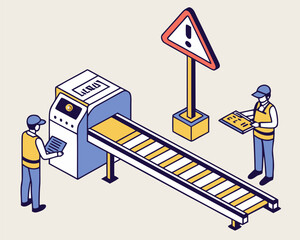Industrial AI assistant diagnoses machinery errors on automated production line, providing real-time maintenance support and troubleshooting guidance to on-site technician.