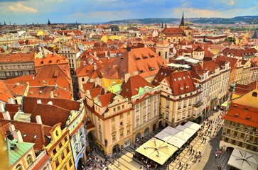 Prague Old town view panorama HDR
