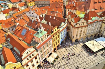 Prague old town view from tower
