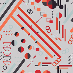 Textile motif seamless pattern. Abstract line shape geometric motif basic pattern continuous background. Man shirt all over print block. 