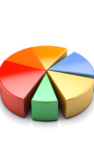 Obraz premium Colorful Pie Chart Graphic Design On White Background