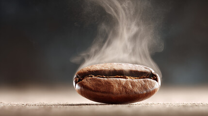 Freshly Roasted Coffee Bean With Rising Steam And Dramatic Light