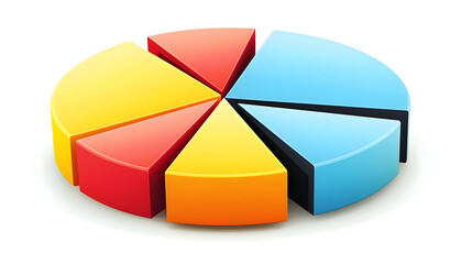 Colorful 3d Pie Chart Graphic Design