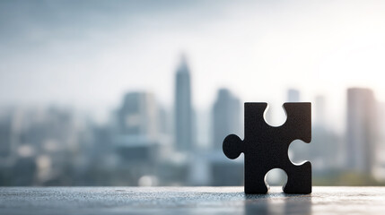 Photo of a black and rad puzzle piece on an isolated background.