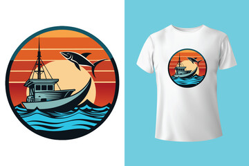 East Dock yachting company sailing team cute vintage vector print for children kid boy marine wear tee shirt