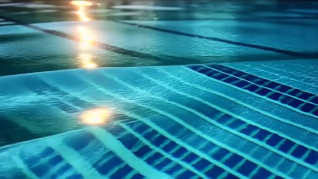 Sparkling water surface in a swimming pool