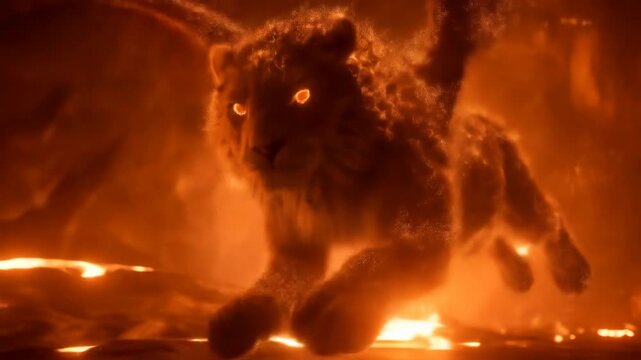 Fiery Winged Creature A Mythical Descent