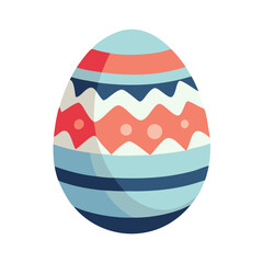 Colorful Easter egg with geometric pattern flat illustration