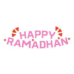 Happy Ramadhan Typography Vector Illustration