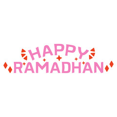 Happy Ramadhan Typography Vector Illustration