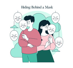 Psychology Of Self Acceptance. Flat Vector Illustration