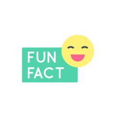Fun Fact Smiley Face Badge in Green Speech Bubble