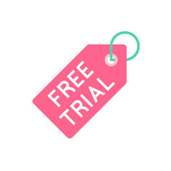 Free Trial Label Tag in Pink with Mint Green Loop