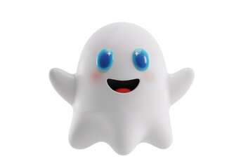 Fototapeta premium Friendly Ghost with Blue Eyes – Cute Halloween Character