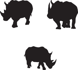 rhino vector illustration silhouette 