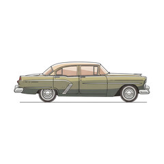 Fototapeta premium Classic vintage car side profile 