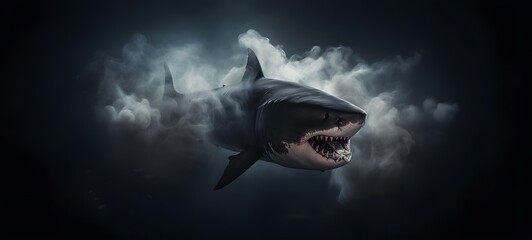 a light Basking shark art, generative ai