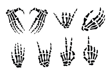 Skeleton hand finger sillhouete vector